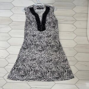 Chic Black and White Patterned Dress
